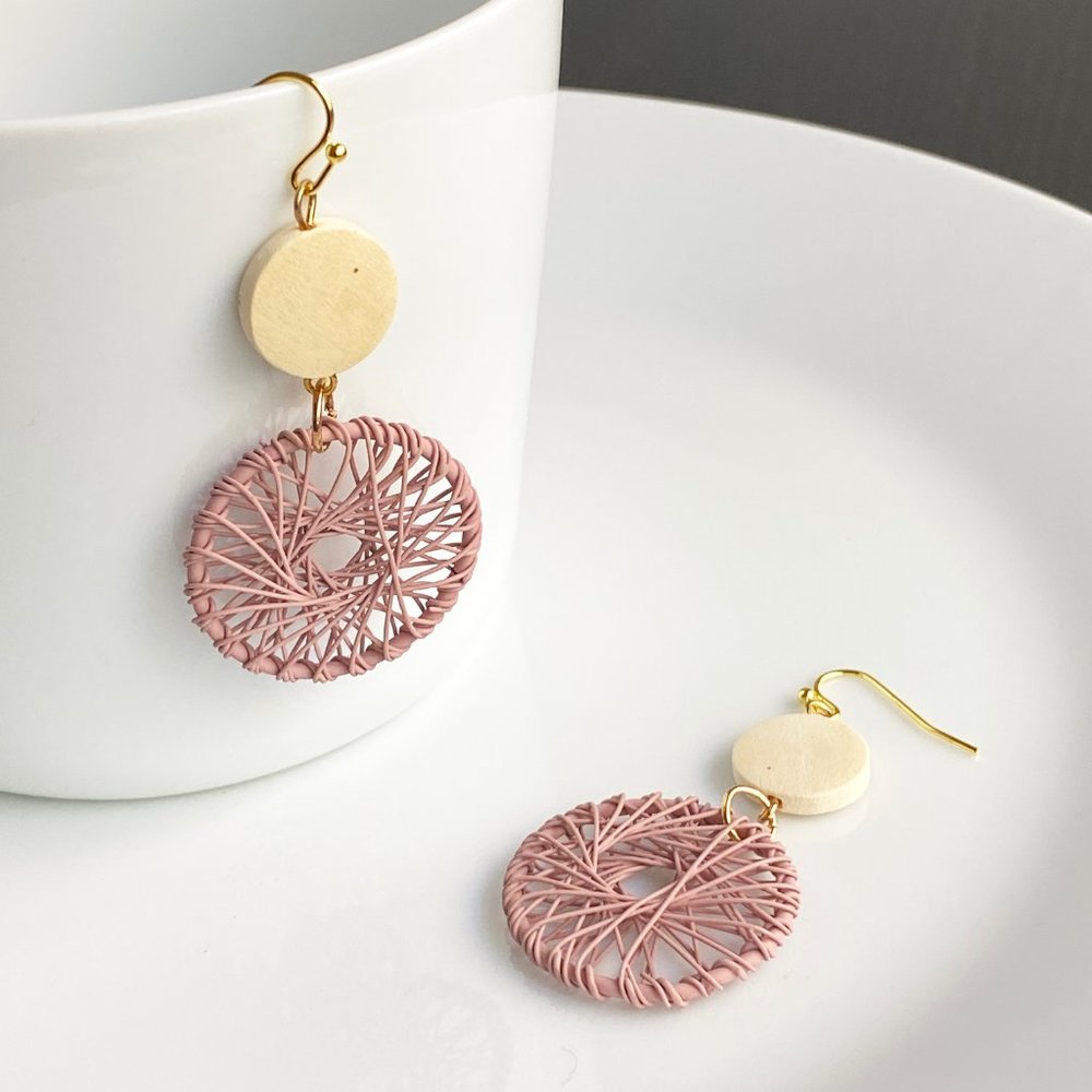 NEW "Fuji" Dreamcatcher Wooden Earrings - Picture 2 of 5